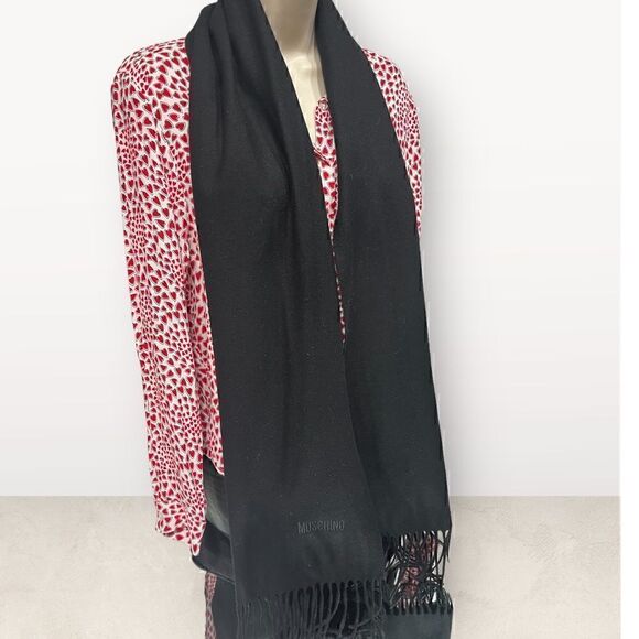 Moschino Black Wool Scarf Authentic - Picture 3 of 3